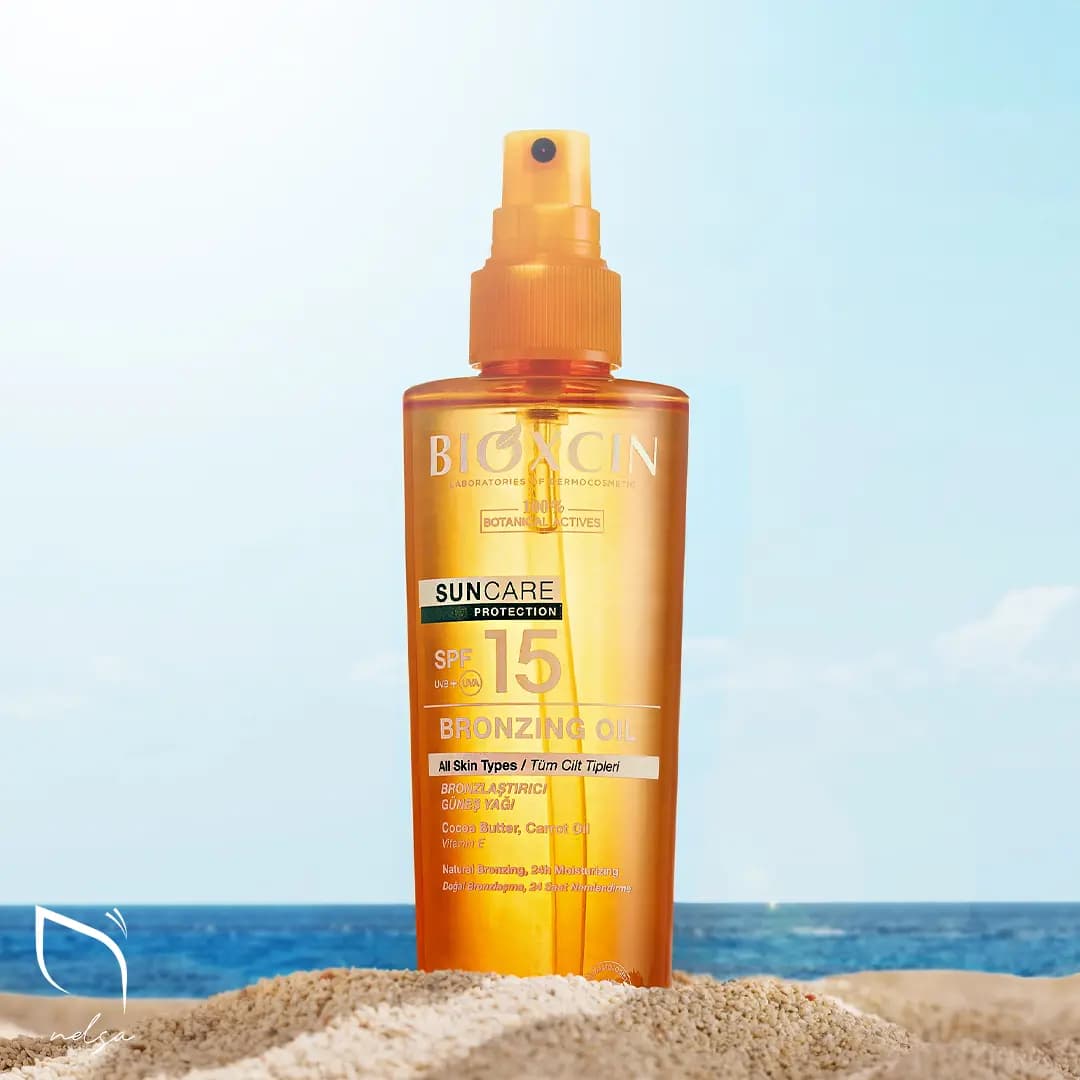 روغن آفتاب برنزه‌کننده بیوکسین با SPF15 | حجم 200 میل