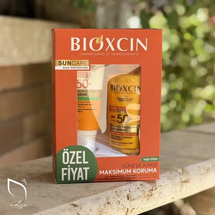 پک ضد آفتاب بیوکسین SPF50+ | شامل کرم ضد آفتاب صورت و اسپری ضد آفتاب بدن
